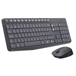 Logitech MK235 Combo Tastiera e Mouse Wireless per Windows, Layout Spagnolo QWERTY - Grigio