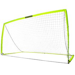 Franklin sport Blackhawk fotbollsmål för bakgården, bärbart fotbollsnät för barn, vikbart, pop up, inomhusmål + utomhusmål, 3,6 x 1,8 m, optisk gul