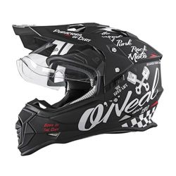O'NEAL | Casque de Moto | Enduro Motorcycle | Ouvertures de Ventilation pour Un débit d'air et Un Refroidissement Maximum, Coque en ABS | Sierra Helmet Torment V.23 | Adulte | Noir Blanc | L