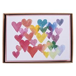 Graphique Tarjetas en caja, amor en color: incluye 16 tarjetas con sobres a juego y caja de almacenamiento, bonitos artículos de papelería hechos en cartulina duradera, las tarjetas miden 4 x 5.6