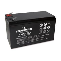 Tecnoware Power Systems - Bateria de chumbo-ácido 12 V 7 Ah, para SAI, vigilância por vídeo e alarme, conexão Faston 6,3 mm, bateria de longa duração, 15,1 x 9,4 x 6,5 cm, preto