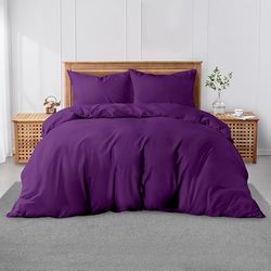 GC GAVENO CAVAILIA Polycotton Plain Dyed Duvet Single Size, Supersoft Breathable Bedding & Linen, Washable Comforter Quilt Covers, Polyester-Cotton, Berry