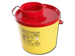 GIMA PBS Line Sharp Container, 5 L (Pack van 55 stuks), scherpveilige bak, naalden en sirynges wegwerpcontainer