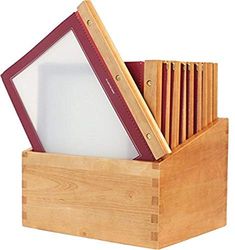 Securit Protège-menus A4 de la Gamme Wood (x20) Plus Box, 2 Inserts Inclus avec Chaque Menu (présente 4 Pages A4)