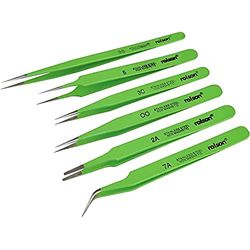 Rolson 59102 pincet met epoxy-coating – 6 stuks