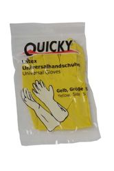 Quicky Lot de 144 gants universels en latex avec intérieur doublé de coton fin floqué Jaune Taille S