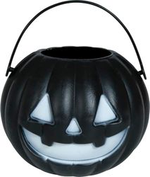 FIESTAS GUIRCA | 4 Assorted Black and Grey Pumpkins (5x6 cm) - Halloween Decoration for Parties and Celebrations - Ideal Accessory for Trick or Treat - Black and Grey