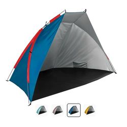 AQUASTIC Concielo Strandtent, lichtgewicht, compacte en beschermende tent met UPF 50, 120 x 210 x 120 cm, van duurzaam polyester en glasvezel, ideaal voor het strand, kleur grijs