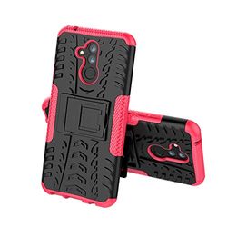 Custodia® Firmness Smartphone Funda Carcasa Case Cover Caso con Kickstand para Huawei Mate 20 Lite(Rosa Roja)