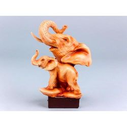 Nauticalia Carved Wood-Effect Elephant and Head, 15cm