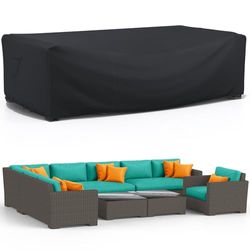 BROSYDA Funda Muebles Jardin Impermeable, 280x204x106 cm Funda Mesa Jardin con Salida de Aire, 600D Oxford Funda Sofa Jardin Exterior, Antivento, Anti-UV, Antipolvo Funda Protectora Muebles Jardin