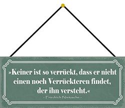 Schatzmix Blechschild Spruch Verrückte verstehen Sich Metallschild Deko 27x10 mit Kordel Señal metálica, hojalata, Multicolor, 27x10 cm