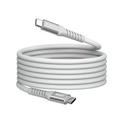 Verbatim Sync & Charge 100 W oplaadkabel USB C PD 3.0, USB C naar USB C kabel 120 cm, snellaadkabel, compatibel met iPhone 16 Pro Max, iPhone 15, Samsung, MacBook Air, iPad, Pixel 9, robuust, grijs