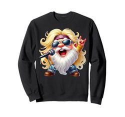 Cool Rockin Dad Gnome Grandpa Graphic With Rocker Hands Felpa