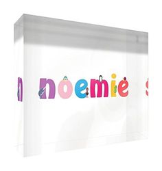 Little helper herinnering deco acryl transparant gepolijst als diamantstijl illustratief bont met de naam meisjesnaam Noemie 14,8 x 21 x 2 cm Grand