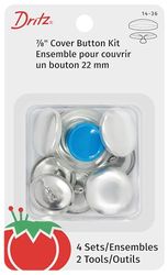 Dritz 14-36 Kit de Botones de Cubierta con Herramientas, níquel, Size 36-7/8-Inch