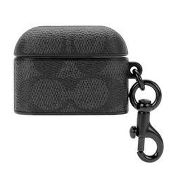 Coach Signature AirPods Pro Case - Compatible with AirPods Pro 2nd / 1st Generation - Signature Charcoal