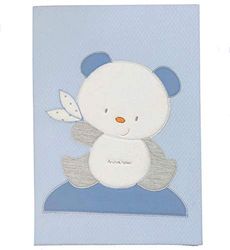Andy & Helen 3/4470cd03 c Couverture Lit Brodé Coton, Bleu Ciel