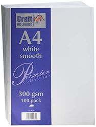 Craft UK W119, cartão A4, 300 g/m², 100 folhas, cor branca