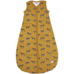 Meyco Baby Zebra Animal Slaapzak gevoerd (van 100% katoen, met ritssluiting rondom, huidvriendelijk, kreukbestendig, perfecte pasvorm, maat: 62), honing goud
