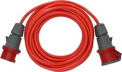 Brennenstuhl BREMAXX Cabo de extensão CEE 400 V/16 A (cabo de 10 m, 5 polos, uso externo até -35 °C, fabricado na Alemanha) vermelho