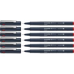 Schneider Pictus Fineliner (tratto 0,4 mm), confezione da 6 pezzi, rosso