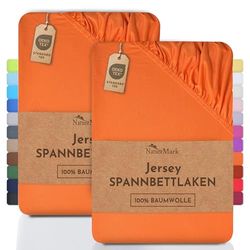 NatureMark 2-pak kinderhoeslakens van jersey. hoeslaken 100% katoen in vele maten en kleuren BRANDKWALITEIT ÖKOTEX Standaard 100. 70x140 cm. Terracotta