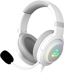 NEWSKILL Sobek 7.1 Ivory Cuffie da gioco cablate, suono 7.1, USB, cancellazione del rumore, microfono omnidirezionale regolabile, RGB, fascia regolabile, PC/PS4/PS5/Mac/XBOX/Android, Bianco