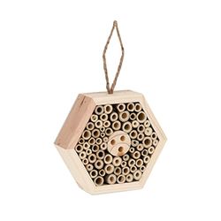 Relaxdays Maison à Insectes, hôtel à Insectes, à Suspendre, Non-traité, coléoptères, HxLxP : 15x17x5 cm, Bois, Nature