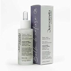 Dermorevita Siero Viso con Latte d'Asina e Bava di Lumaca, Gel d’Aloe, Olio di Rosa Mosqueta, Estratto di Cetriolo, Succo di Pompelmo, Eco Bio Cosmesi Aiab 30 ml