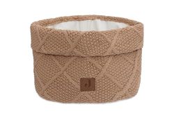 Jollein Vårdkorg – Check Knit, Biscuit – 60% bomull, 40% akryl – 14 x 18 cm – sand