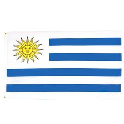 AZ FLAG - Bandera Uruguay - 90x60 cm - Bandera Uruguaya 100% Poliéster con Ojales de Metal Integrados - 50g - Colores Vivos Y Resistente A La Decoloración