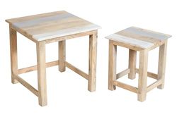 SET 2 MESAS MADERA