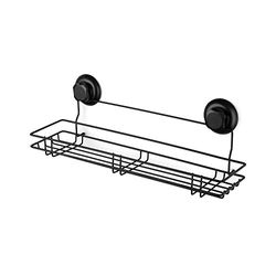 Compactor Bestlock väggmonterad stor multifunktionell hylla, ingen borrning sugkoppmontering, stöder upp till 6 kg, rostbeständigt pulverlackerat järn, 45,4 x 14,1 x H.11.5 cm, svart, RAN9787