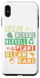 Custodia per iPhone XS Max Salva pianeta Salvataggio Animali Riciclare Plastica Giornata della Terra 2024