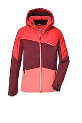 killtec Ragazze Giacca da sci/giacca funzionale con cappuccio staccabile e paraneve, impermeabile KSW 182 GRLS SKI JCKT, coral, 176, 39904-000
