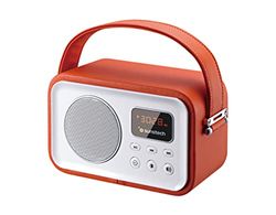 Sunstech RPBT450OR – bärbar radio digital FM, högtalare, Bluetooth, mikrofon, FM, USB, SD, AUX-ingång, 2,5 W RMS, orange