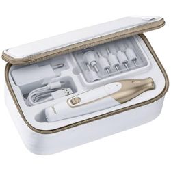 Beurer MP 64 manicure/pedicure set, electric nail care set with battery, 10 attachments for nail care for beautiful hands and feet, with LED light