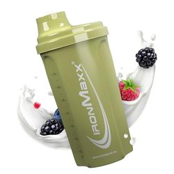 IronMaxx Protein Shaker - verde marino 700ml | Mezclador de proteínas con tapa de rosca, tamiz & escala de medición | a prueba de fugas, apto para lavavajillas y sin plastificantes BPA ni DEHP