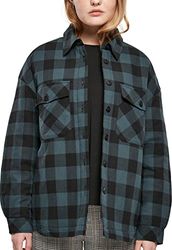 Urban Classics Dames Flanel Gewatteerde Overhemd Jas, jasper/zwart, 5XL