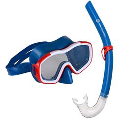 US.Divers Combo TIKI JR - Kit per immersioni, maschera e boccaglio per bambini dai 6 anni in su con visione panoramica a 180°, protezione UV, lenti antiappannamento e anti-perdita per escursioni acquatiche e snorkeling