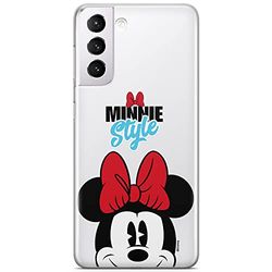 ERT GROUP mobiltelefonfodral för Samsung S21 originalt och officiellt licensierat Disney mönster Minnie 027 optimalt anpassad till formen på mobiltelefonen, gedeeltelijk transparant