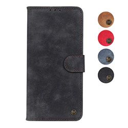 BRAND SET Cubierta Protectora para OnePlus Nord 5G Funda Libro Cuero PU Flip Folio Carcasa Magnético Estilo Retro con Ranuras Tarjetas Visita y Función Soporte Case para OnePlus Nord 5G(Negro)