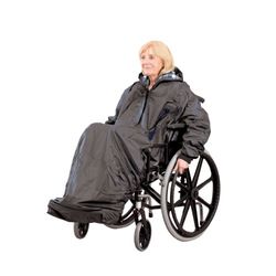 Homecraft Poncho Imperméable pour Fauteuil Roulant, Couverture Intégrale, Doublé, Avec Manches et Ceinture Élastiques pour un Ajustement Parfait, Ouvertures pour Accès aux Poignées du Fauteuil