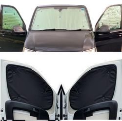 Window Blind Kit Compatible With Mercedes Viano (Years 2014-Date) (Full Set MWB + Tailgate + Opening Rear 1/4 Window) With Backing Colour in Black, Reversible