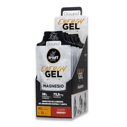 DRASANVI Gel Energético con Magnesio | Más Energía | Acelera la Recuperación Muscular | Rehidratación | Hidratos de Carbono de absorción rápida y lenta | Sabor Energy | 12 uds x 40g