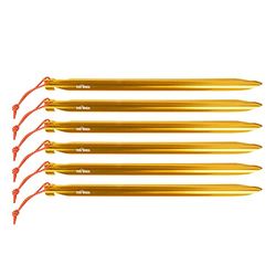 Tatonka Tent Peg Pro Tentharingen, 25 cm (6 stuks), lichte tentharingen van aluminium en met Y-profiel, 25 cm lang en in goed zichtbaar goud, in verpakking van 6 stuks