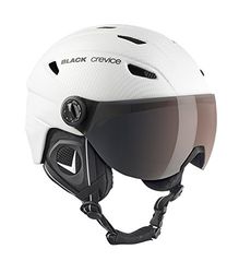 Black Crevice Silvretta Skihelm voor volwassenen, met vizier, carbon wit, S