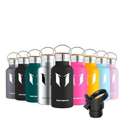 Super Sparrow Botella Agua Acero Inoxidable - Botella Agua Niños - 350ml-Botella Termica Boca Estándar - Sin BPA, para Niños & Adultos, Deporte, Oficina, Yoga, Ciclismo