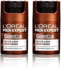 L'Oréal Men Expert Barber Club Short Beard and Face Soothing Moisturiser, Non-Greasy, Paraben Free, 50ml (Pack of 2)
